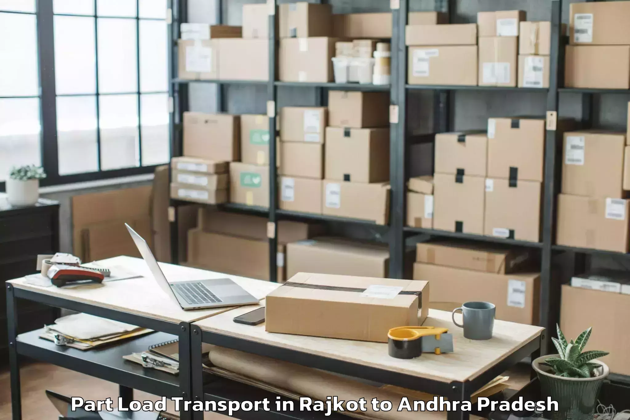 Top Rajkot to Guntur Part Load Transport Available